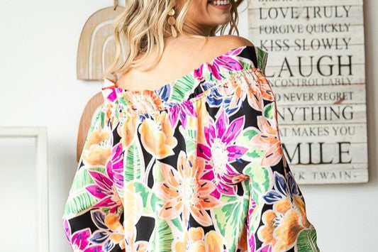 Shop women's off the shoulder tops made in the USA. Flirty, feminine American-made styles perfect for any occasion.