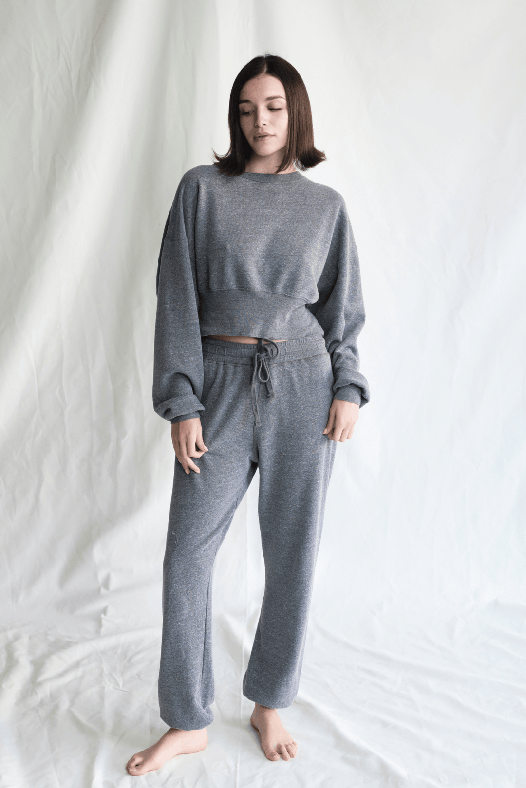 The New Varsity Pants by People of Leisure — cozy fleece joggers in a relaxed fit. Ethically made in LA. Sizes XS–XL