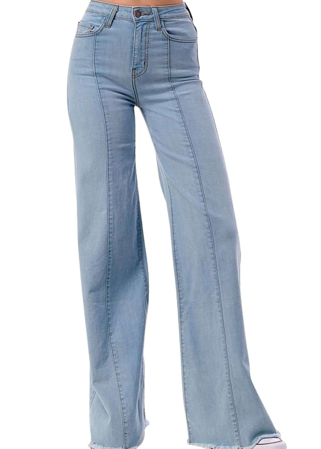 O2 Denim 505 High Waist Flare Jeans in Black Denim | Style PW505 | Women's fashion clothing made in the USA | Classy Cozy Cool American Boutique