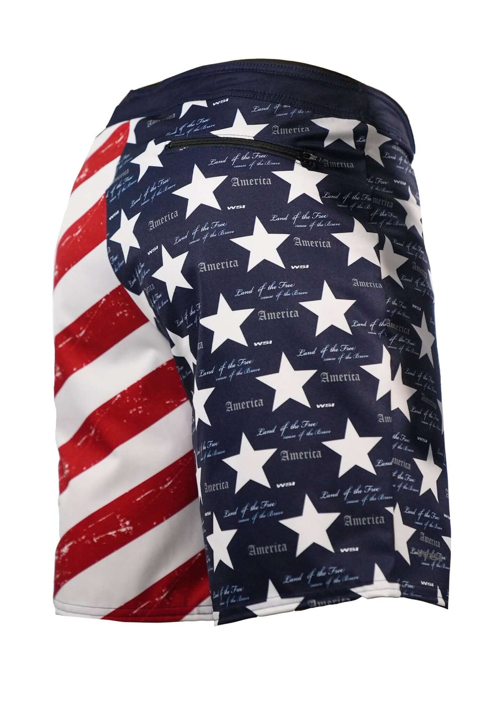 Made in USA WSI Sportwear Men's Board Short, Moisture Wicking, Anit-Order, Quick Dry, Available in USA Graphic or Royal Blue