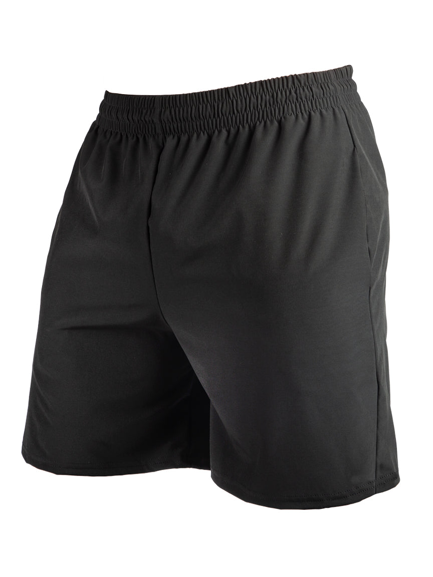 WSI Sportswear Men’s Men's Woven Pocketed Short. Quick Drying. Side Pockets. Black.