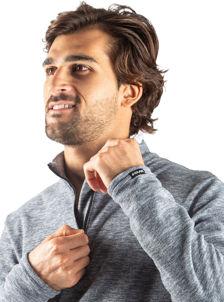 Made in USA. WSI Sportswear Men’s Polar Fleece 1/4 Zip Pullover. Comfortable. Dry Fit. Mid Weight. Gray.
