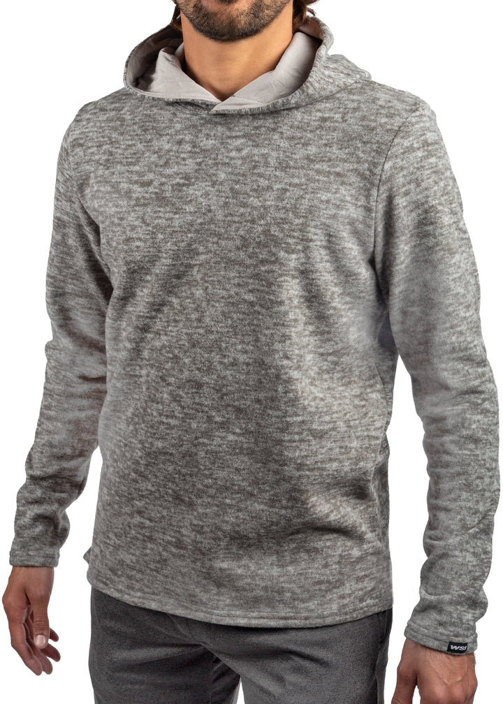 Polar Fleece Long Sleeve Hoodie in Charcoal, men&