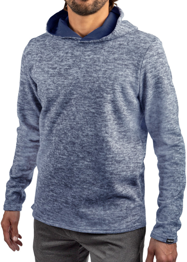 Polar Fleece Long Sleeve Hoodie in Navy, men&