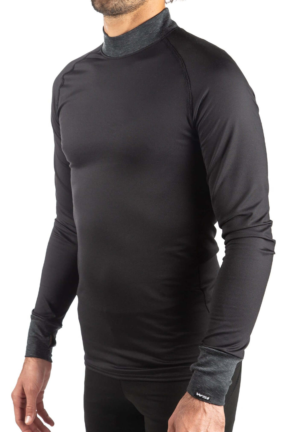 Made in USA WSI Sportswear Men's HEATR® Volt Long Sleeve Base Layer Shirt in Black, New and improved HEATR® is equipped with more stretch and durability! Form Fit Base layer, Thumbholes, Will keep you warm even in temperatures from -10° to 60° F HEATR® is built around the neck and wrists for enhanced warmth without bulk ProWikMax™ integrated in the core and arms to help enhance wicking and venting capabilities. 4 way stretch for flexibility, durability, and comfort 