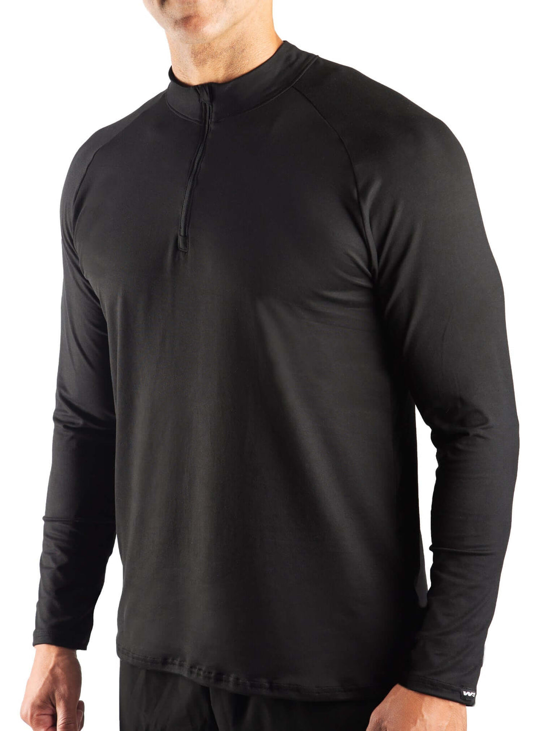 WSI Sportswear Men's SoftTECH™ Long Sleeve 1/4 Zip Pullover in Black Made in USA, Buttery Soft Material