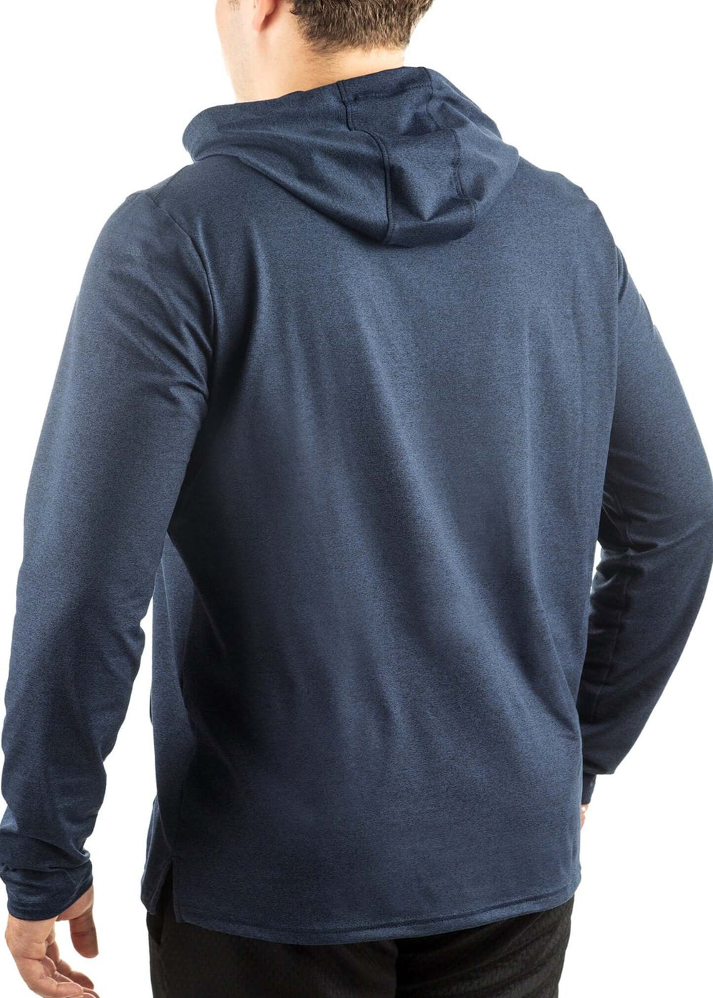 Made in USA WSI Sportswear Men's SoftTECH™ Pro Long Sleeve Hoodie in Navy,  built-in joey pouch and a hood. 