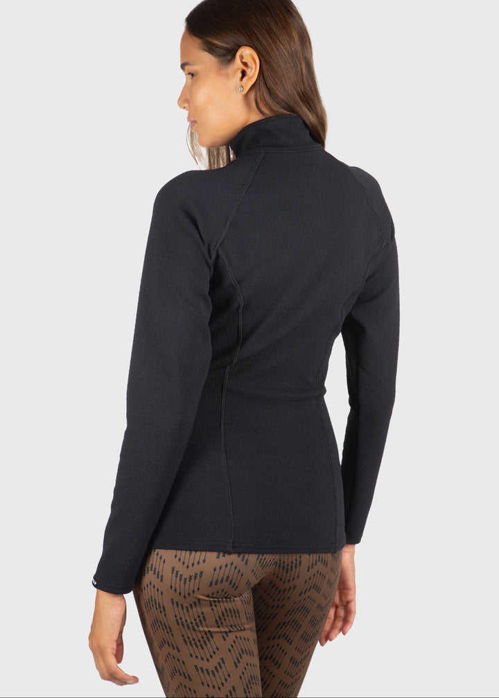 HEATR Frost Full Zip Top in Black, alternate view, women&
