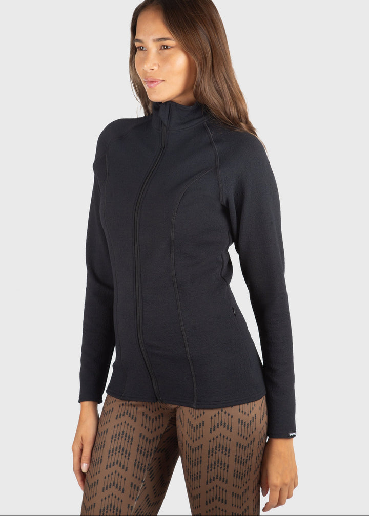 HEATR Frost Full Zip Top in Black, women&