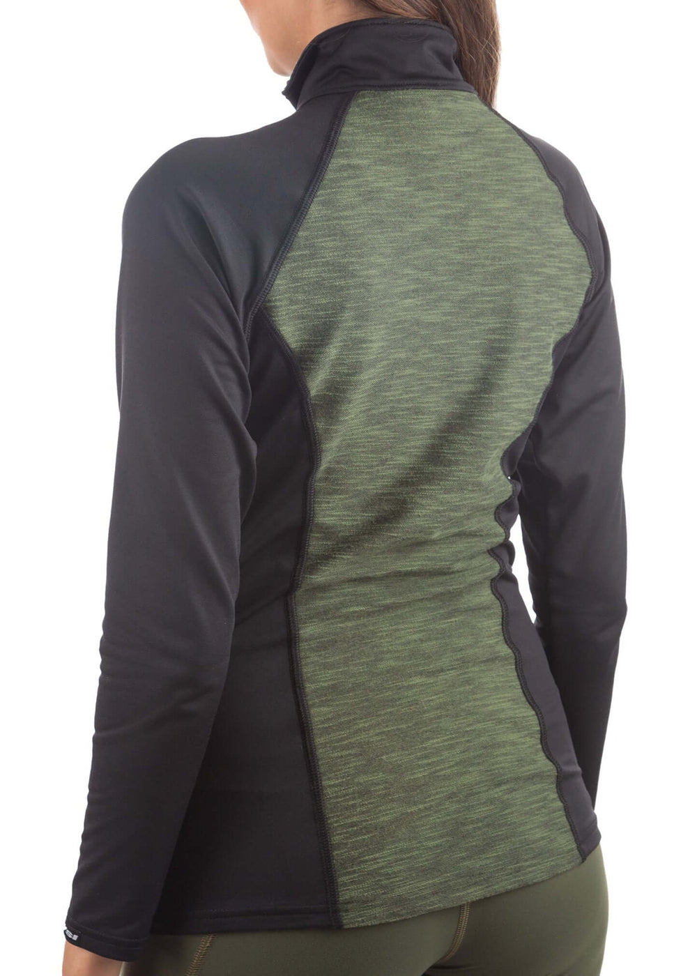 Made in USA Women's Moisture Wicking Full Zip Fitted Athletic Jacket, Machine wash, Advanced wicking properties, anti-microbial properties, and anti-snag technology ProWikMax™: 88% Polyester, 12% Spandex 4-way stretch compression for maximum comfort and performance WikMax™ material efficiently removes moisture from skin Antimicrobial technology inhibits bacterial growth and cuts down odor Brushed lining for soft hand and added warmth in Black and Army Green