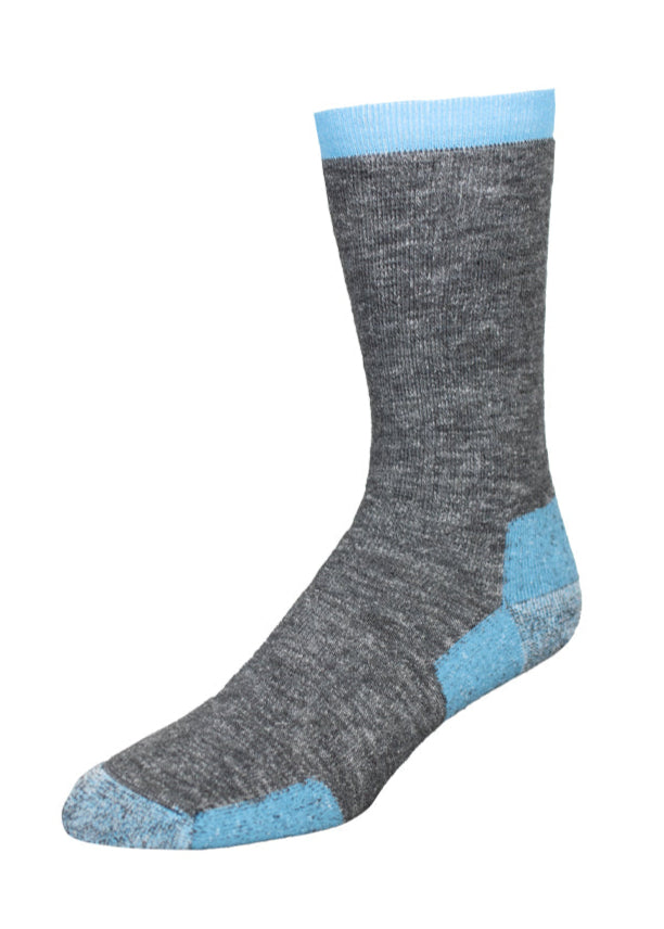 Made in USA WSI Sportswear Men’s HEATR® Pioneer Sock. Durable, Stretch, Cole Weather, Gray, Blue, Unisex