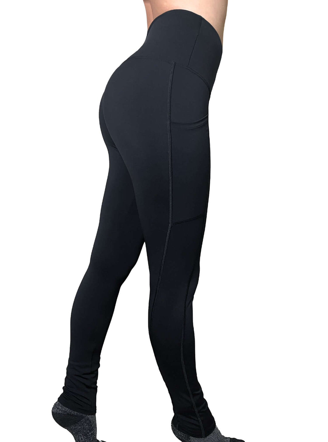 Made in USA WSI Sportswear ECO-TechFlex Pocketed Leggings for Workout or Yoga in Black