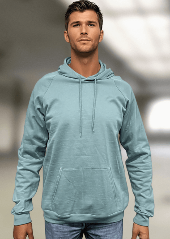 Experience unmatched comfort with this Organic Cotton Pullover Hoodie in Arctic Blue. Crafted from 100% combed ring-spun organic cotton fleece, it feels incredibly soft and cozy against the skin. made entirely in the USA, this hoodie combines ethical production with lasting quality.