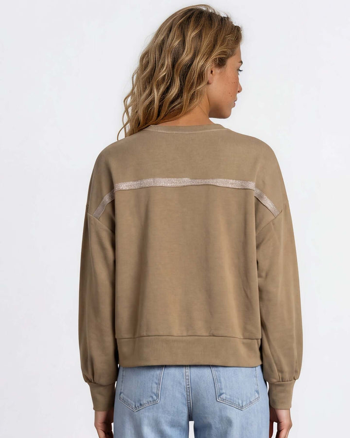 Made in USA pumpkin graphic pullover with playful “Happy Fall” lettering, raw-edge details, and an oversized boxy fit. Wine or Mocha, S–XL.