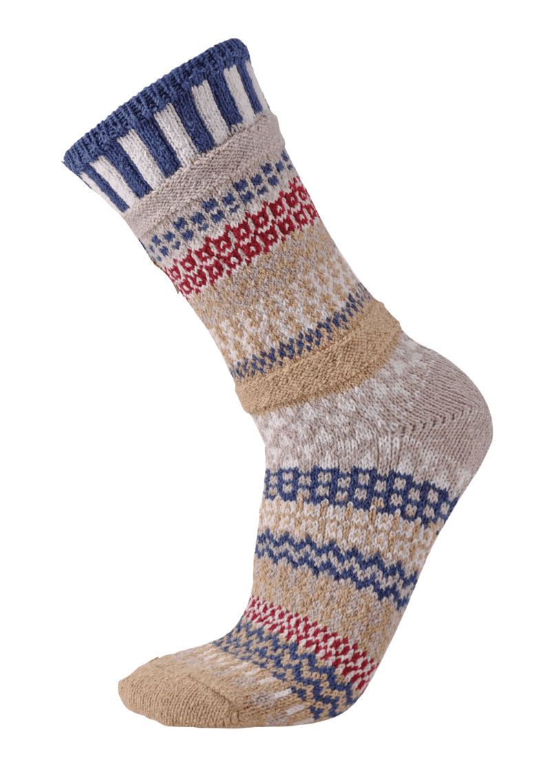 BATEAU MOUCHE Knitted Crew Socks by Solmate, detail view, Made in USA