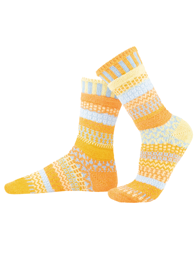 Made with Love in the USA, Solmate CLEMENTINE Knitted Crew Socks are delightfully mismatched & so very cozy and comfortable.  Classy Cozy Cool Women's Boutique.