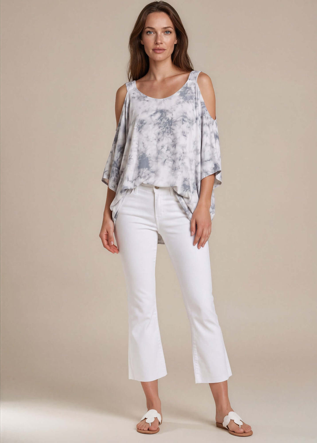 Teresa Tie Dye Cold Should Poncho Tunic, close-up detail, women&