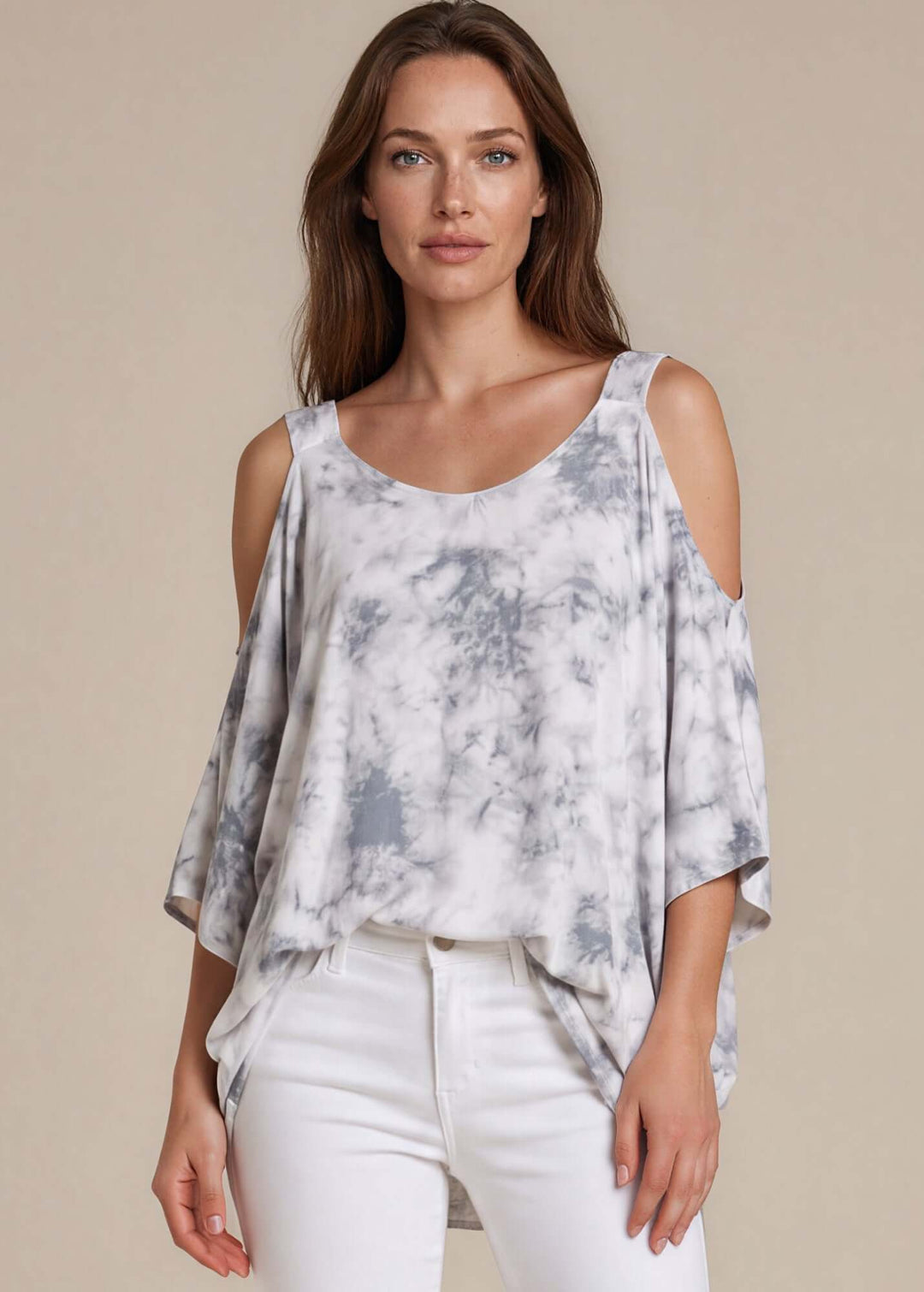 Teresa Tie Dye Cold Should Poncho Tunic, styled view, women&