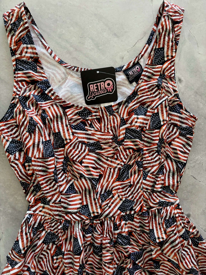 American Flag Fit &amp; Flare Dress, styled view