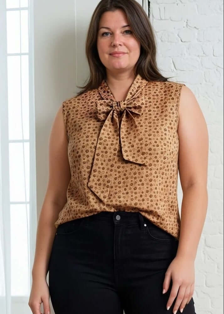 Vintage Style Tops This top is for the vintage lover at heart! Now available in our Paw print. This 100% cotton top features bust darts for a flattering silhouette, a side zippered closure for ease of wear, and an oversized bow at the neckline for that perfect 1950&