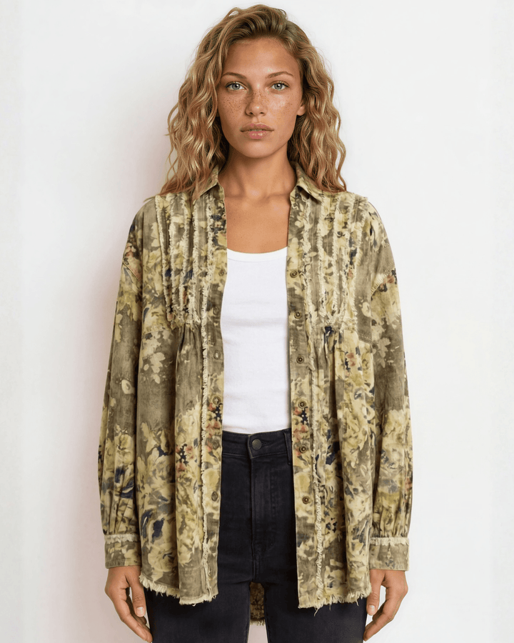 Jaded Gypsy Vintage Army Green Floral Jacket, women&