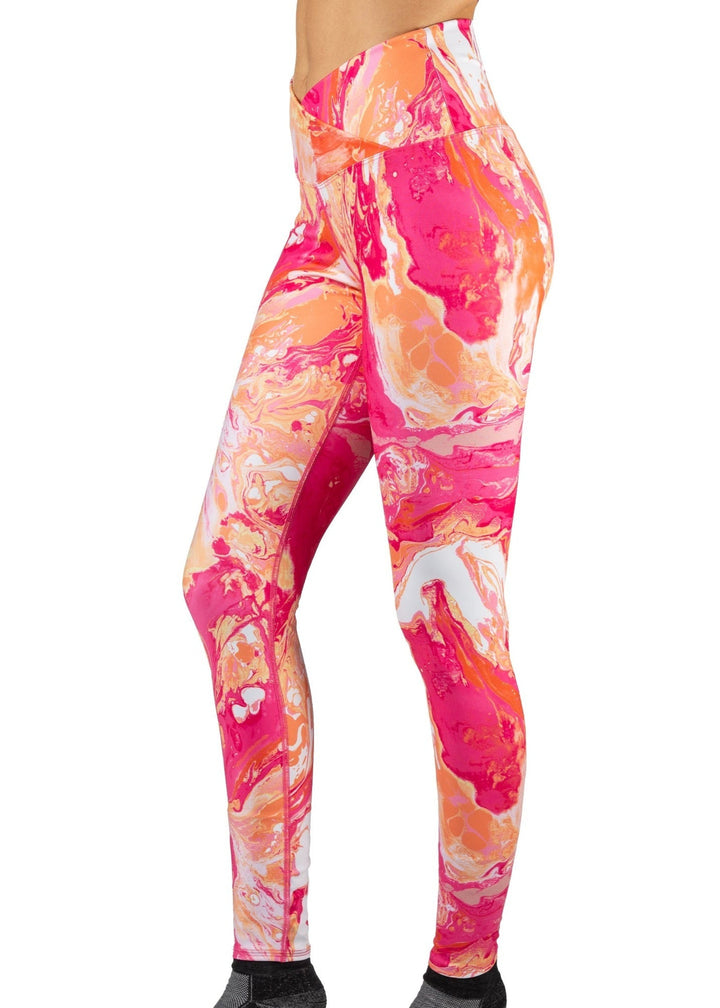 Pink Marble ECO-TechFlex Cross Over Waistband Legging, women&