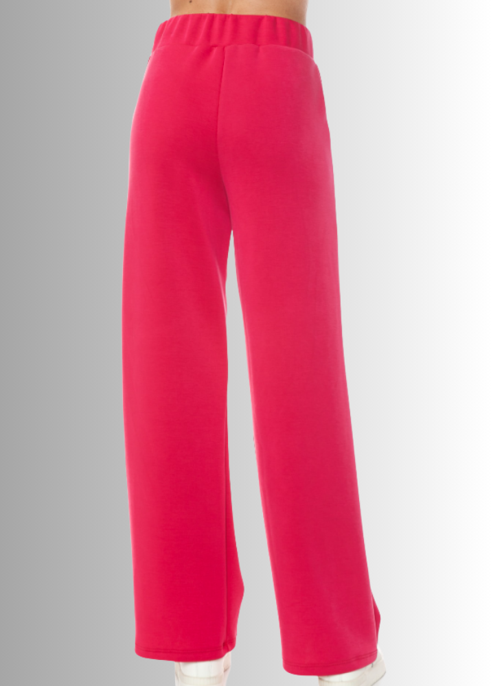 Made in USA Super Soft Relaxed Fit Pant Material Compares to LuLulemon Scuba Line Wrinkle Resistant Medium Weight Material Feels Ultra Lightweight and Soft Side Pockets in Hot Pink