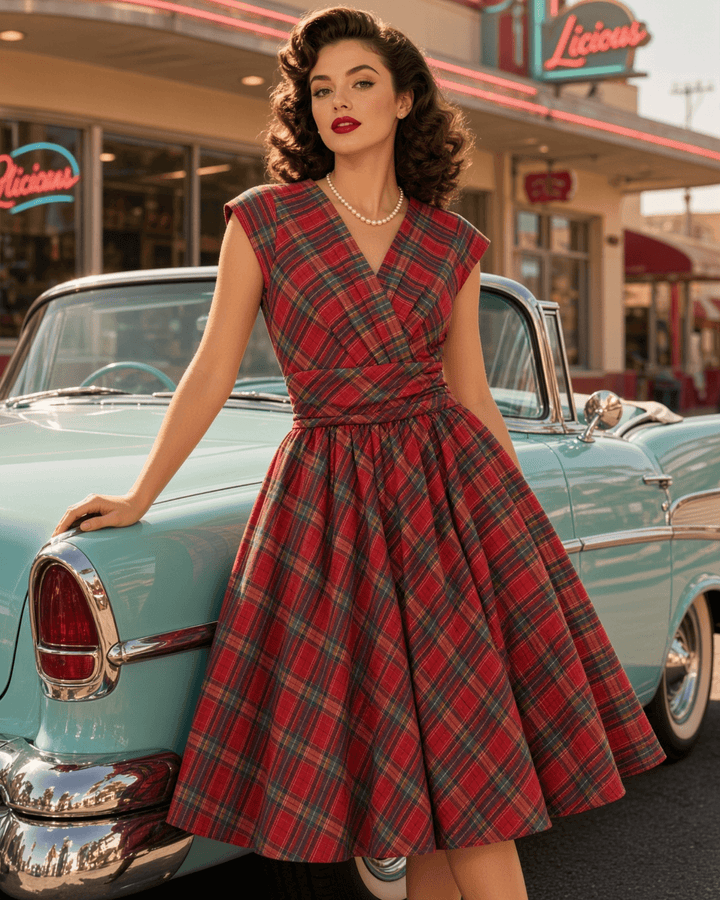 Red Plaid Greta Dress