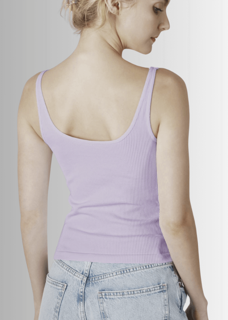 Niki Biki Style# NS8217 Ladies Fitted Sweetheart Neck Ribbed Tank in Orchid | Made in USA | Classy Cozy Cool Women's Made in America Boutique
