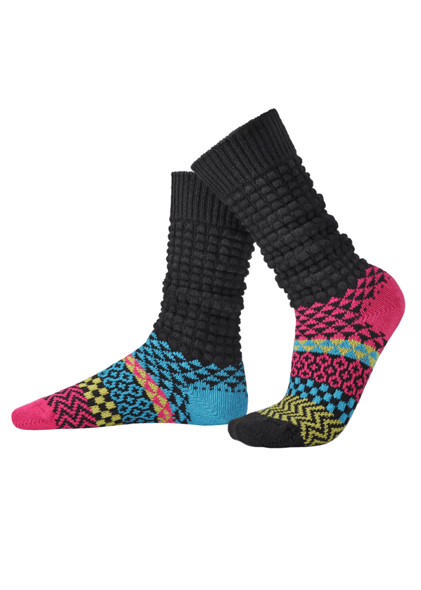 Solmate TETRA Knitted Fusion Slouch Socks | Made in USA | These socks are delightfully mismatched & so very comfortable.  American Made Women's Boutique.