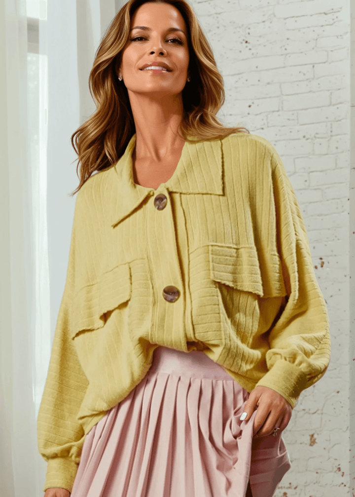 Bucket List Style T1342 Made in USA Lightweight Button down Shacket, Super Soft and Lightweight, Utility pockets In a Variety of Colors
