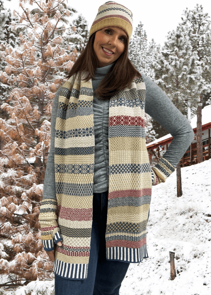 Solmate Socks BATEAU MOUCHE Knitted Scarf | Made in USA | Classy Cozy Cool Women&