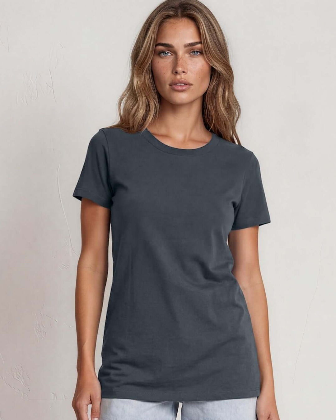 The True American Women's T-shirt - Super soft 100% combed ring-spun cotton crew neck tee, made in the USA with USA-milled fabric. Classic fit, effortless style.