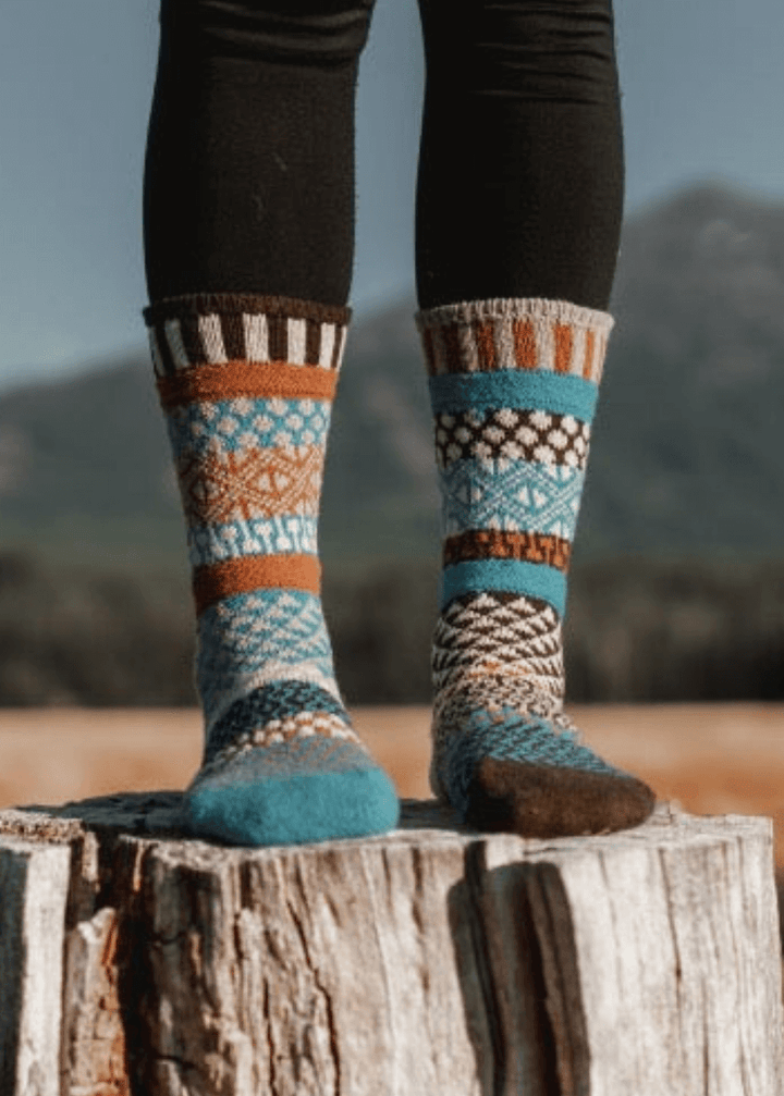 Solmate WALNUT Wool Blend Knitted Crew Socks Proudly Made USA | These socks are delightfully mismatched &amp; so very comfortable.  Classy Cozy Cool 