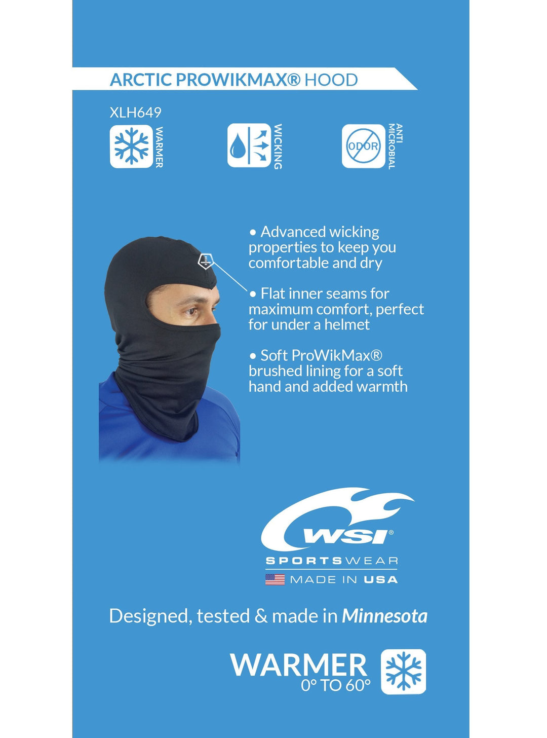 ProWikMax Thermal Face Mask/Hood, styled view, men&