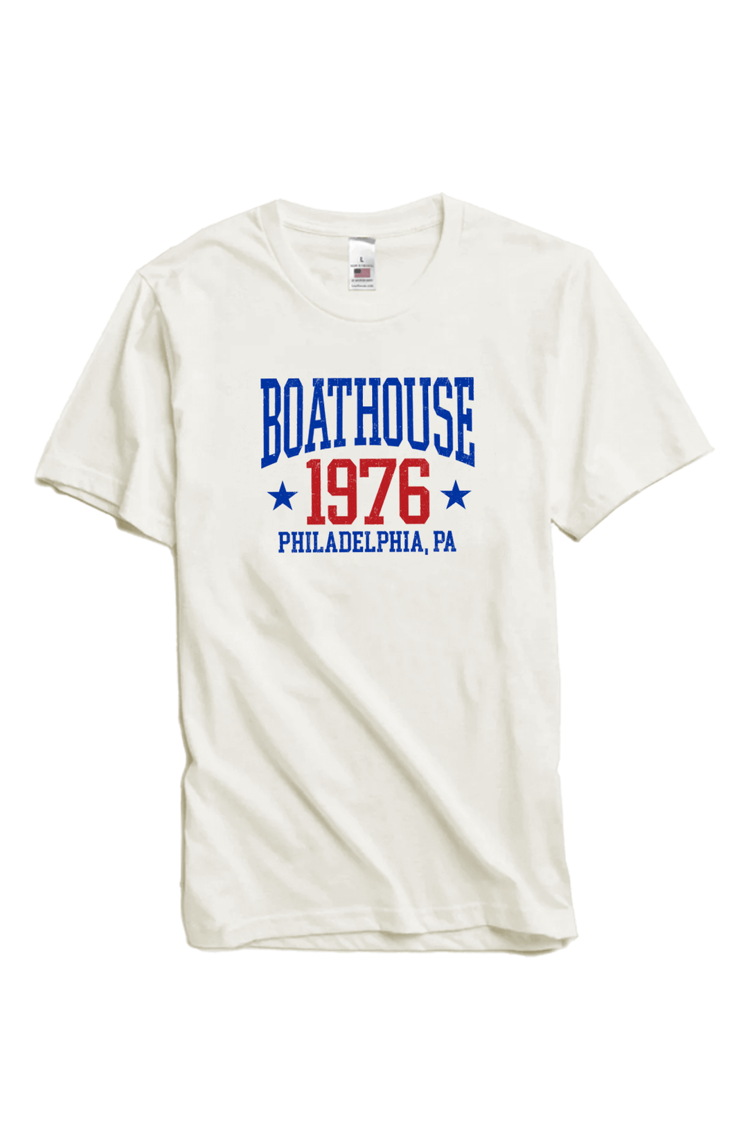 Made in USA Boathouse Graphic Cotton Short Sleeve T-Shirt with different Graphics to Choose from in White, Navy or Gray