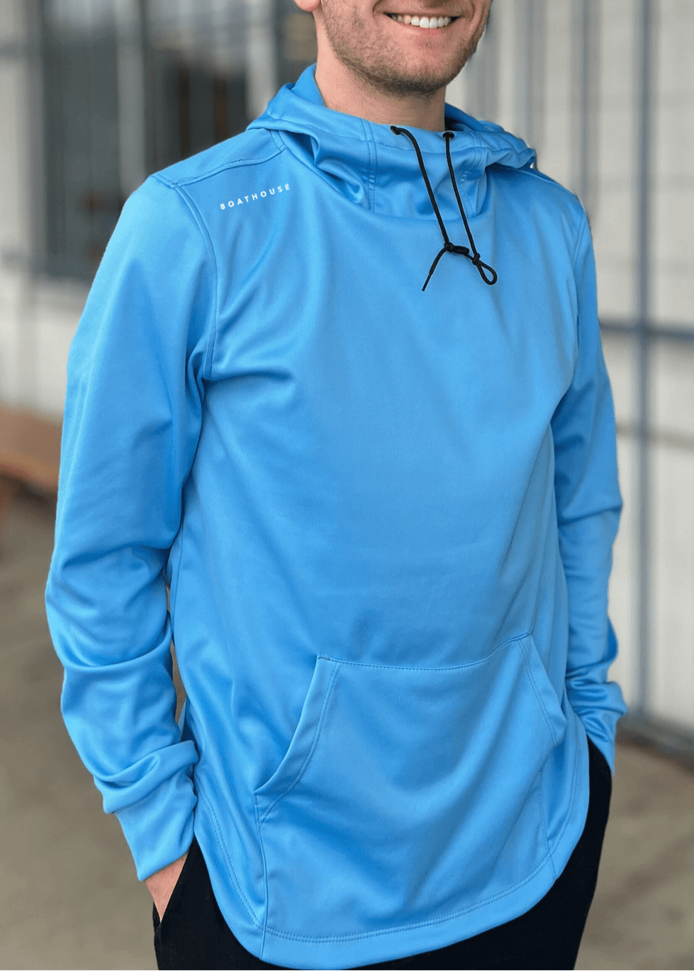 Made in USA Boathouse Unisex Men's Tailwind Hoodie in Victory Blue, Crafted from our signature Stretch-Lite™ fabric, this hoodie is naturally breathable and extremely comfortable