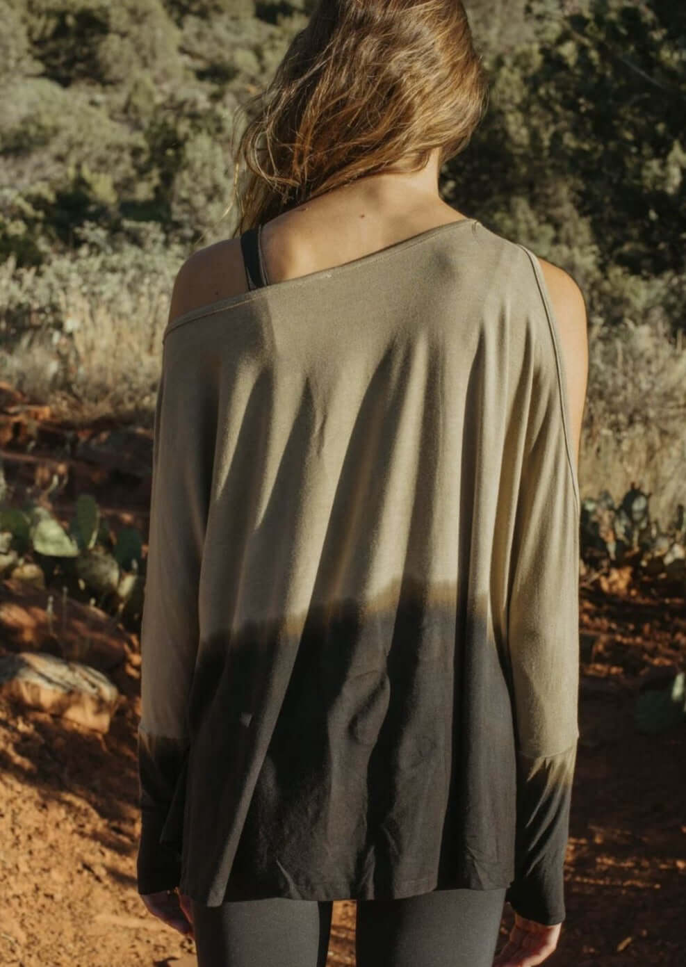 Jala Women's Duo Pullover with Cold Shoulder on one side and Off the Shoulder on the Other in Midnight River |Style#DUO28-MR| Made in USA | Classy Cozy Cool Women's Made in America Clothing Boutique