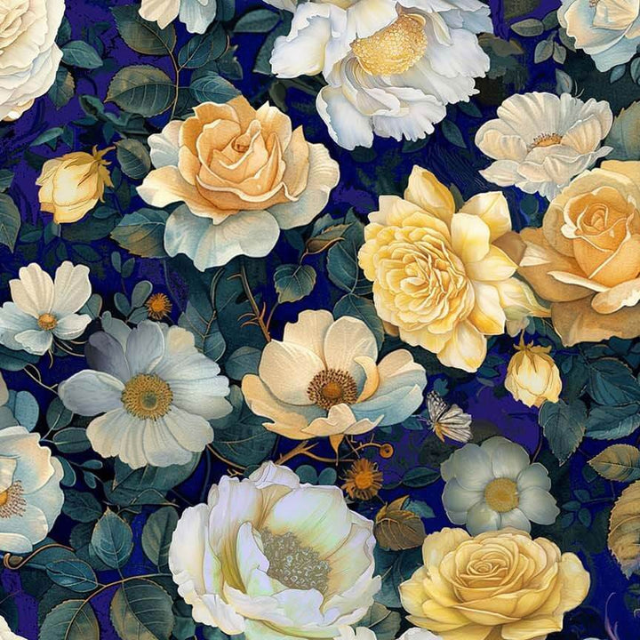 Midnight Floral Greta Dress, detail view