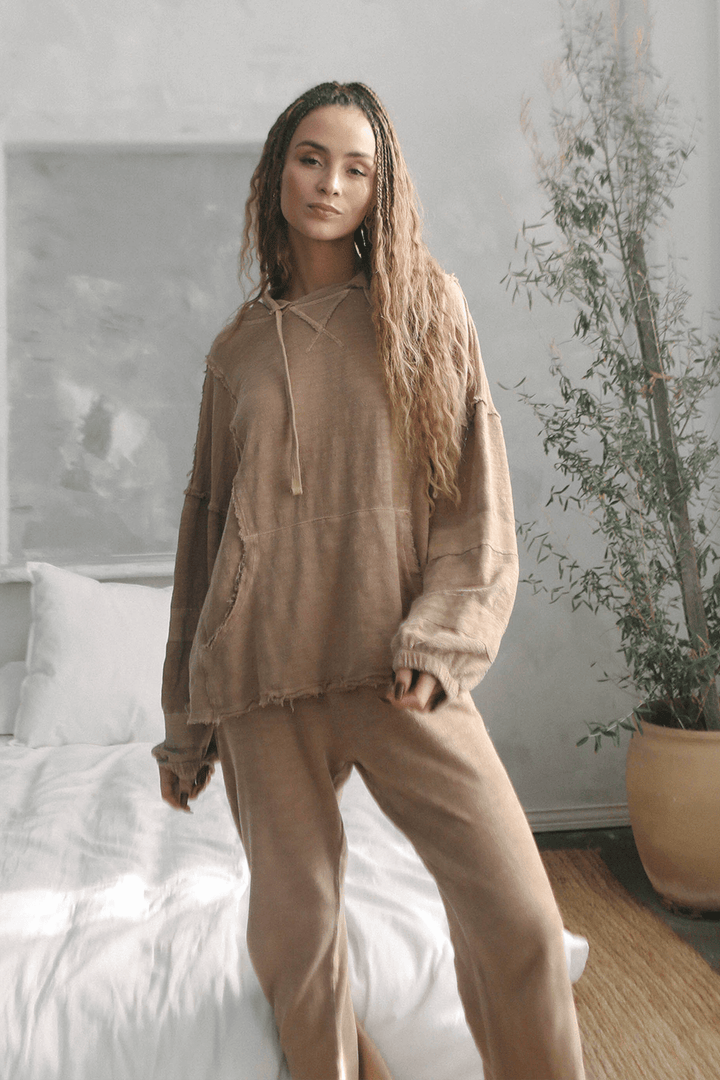 The hoodie you have been dreaming about. Made in USA, The New Baja Hoodie is an update on our best seller. Featuring cool seam detailing and a slouchy fit, this hoodie is ultra cozy and flattering on all body types. + Navy / Sand+ Available in S-XL+ Machine wash cold