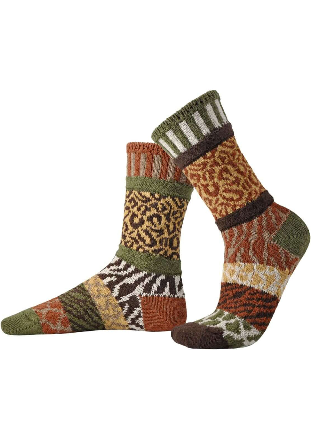Solmate SAVANNAH Knitted Crew Socks | Made in USA | These socks are delightfully mismatched &amp; so very comfortable.  American Made Women&