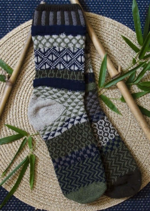 Solmate BAMBOO Wool Blend Knitted Crew Socks Proudly Made USA | These socks are delightfully mismatched &amp; so very comfortable.  Classy Cozy Cool 